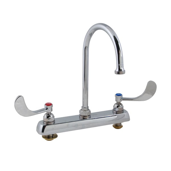 Faucet, 8"Dk , Gsnk, Wrstbld Handle